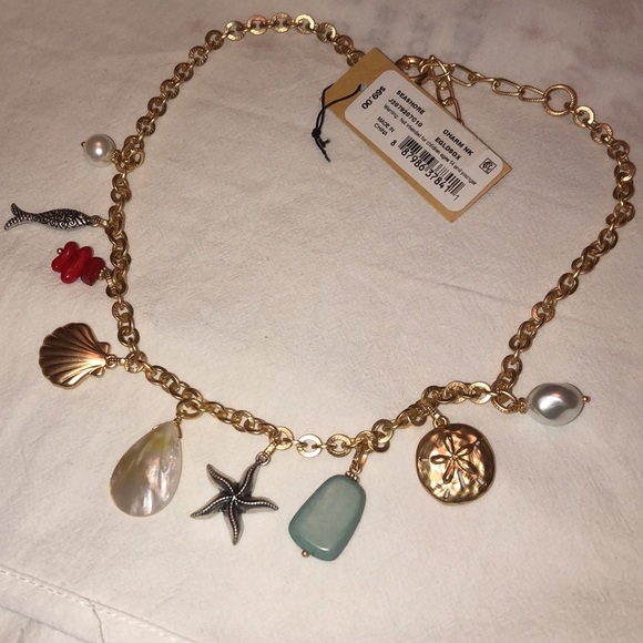 Patricia Nash Egyptian Gold & Silver Ox Finish Seashore Charm Necklace OS NWT - Picture 16 of 16